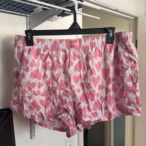 Pink Heart Women's Pajama Shorts